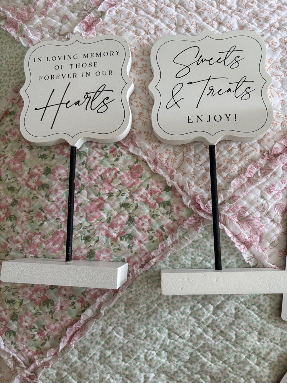 Hobby Lobby White and Black Memorial & Sweets Signs Set